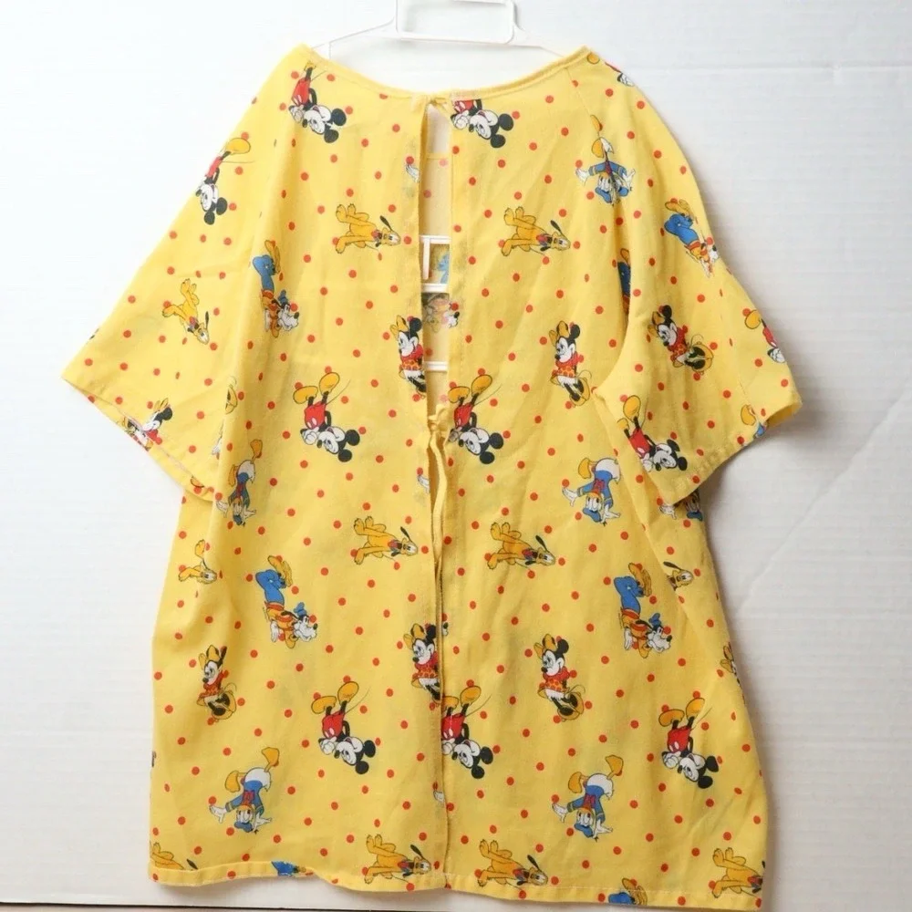 VTG Children's Pediatric Disney Mickey Minnie Mouse Goofy Pluto Hospital Gown